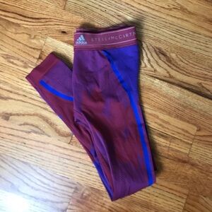 Adidas x Stella McCartney Deep Red/Blue Seamless Legging